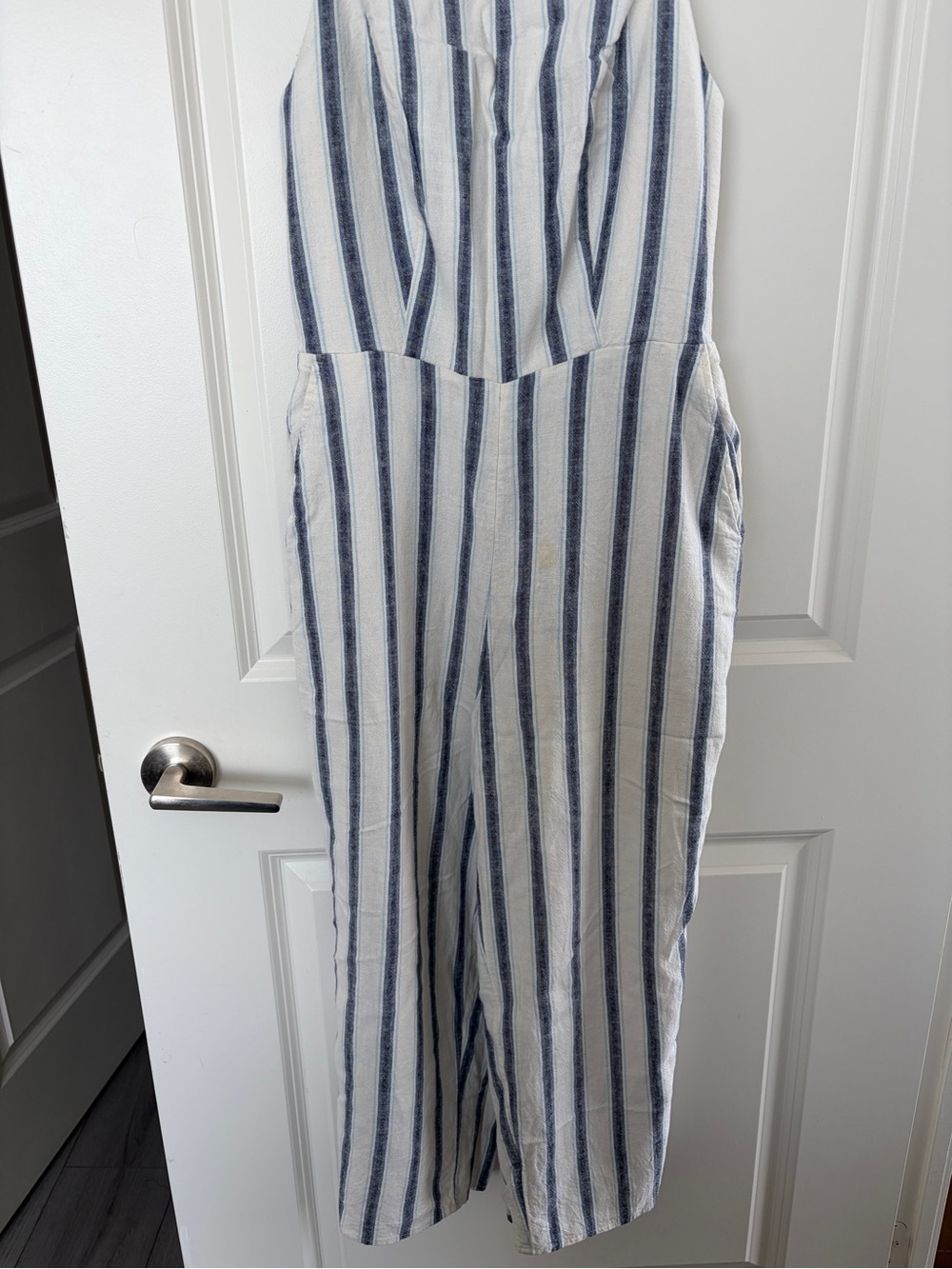 🌺SOLD🌺 Old Navy Blue & White Striped Linen-Blend Jumpsuit - Picture 5 of 5